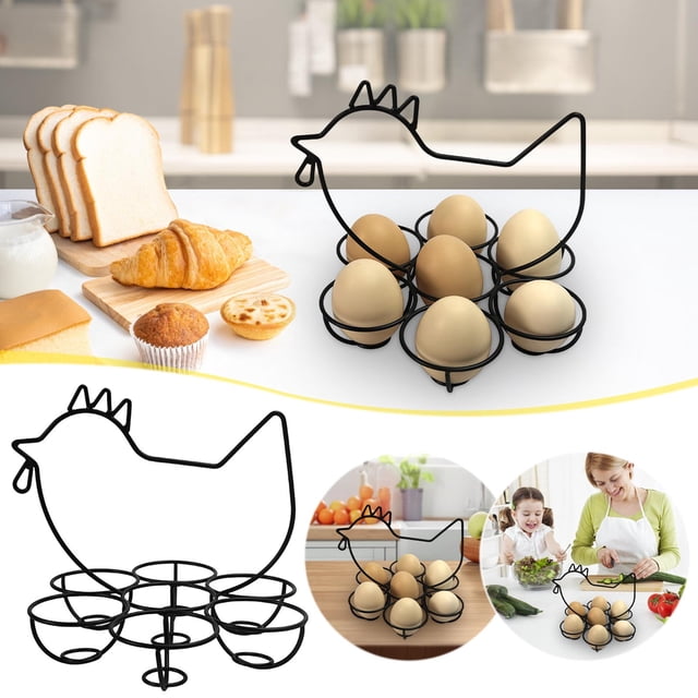 Rejilla para huevos de metal de hierro, cesta para huevos de cocina para un almacenamiento conveniente