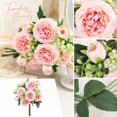 thumbnail image 2 of Pink Artificial Roses Bouquet Faux Silk Flowers for Home Wedding Table Decor 1 Pack, 2 of 5