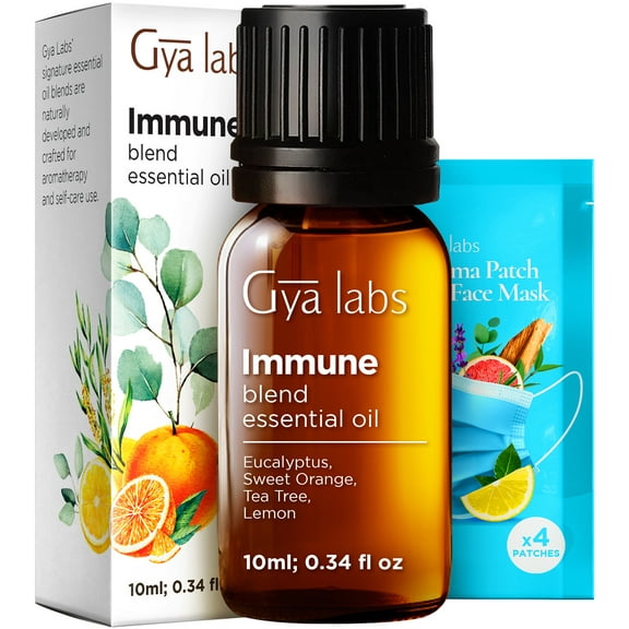 Gya Labs Immune Essential Oil Blend for Diffuser & Wellness - Thieves Essential Oil for Cleansing & Invigorating (0.34 Fl Oz)
