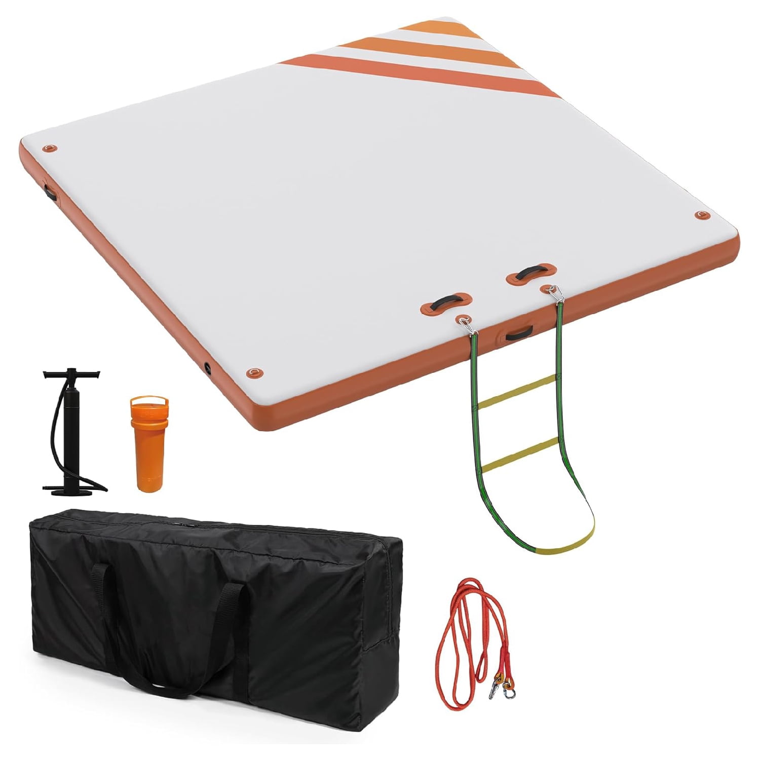 EuKer 10ft x 6ft Inflatable Floating Dock Air Dock Platform for Lakes, Pools
