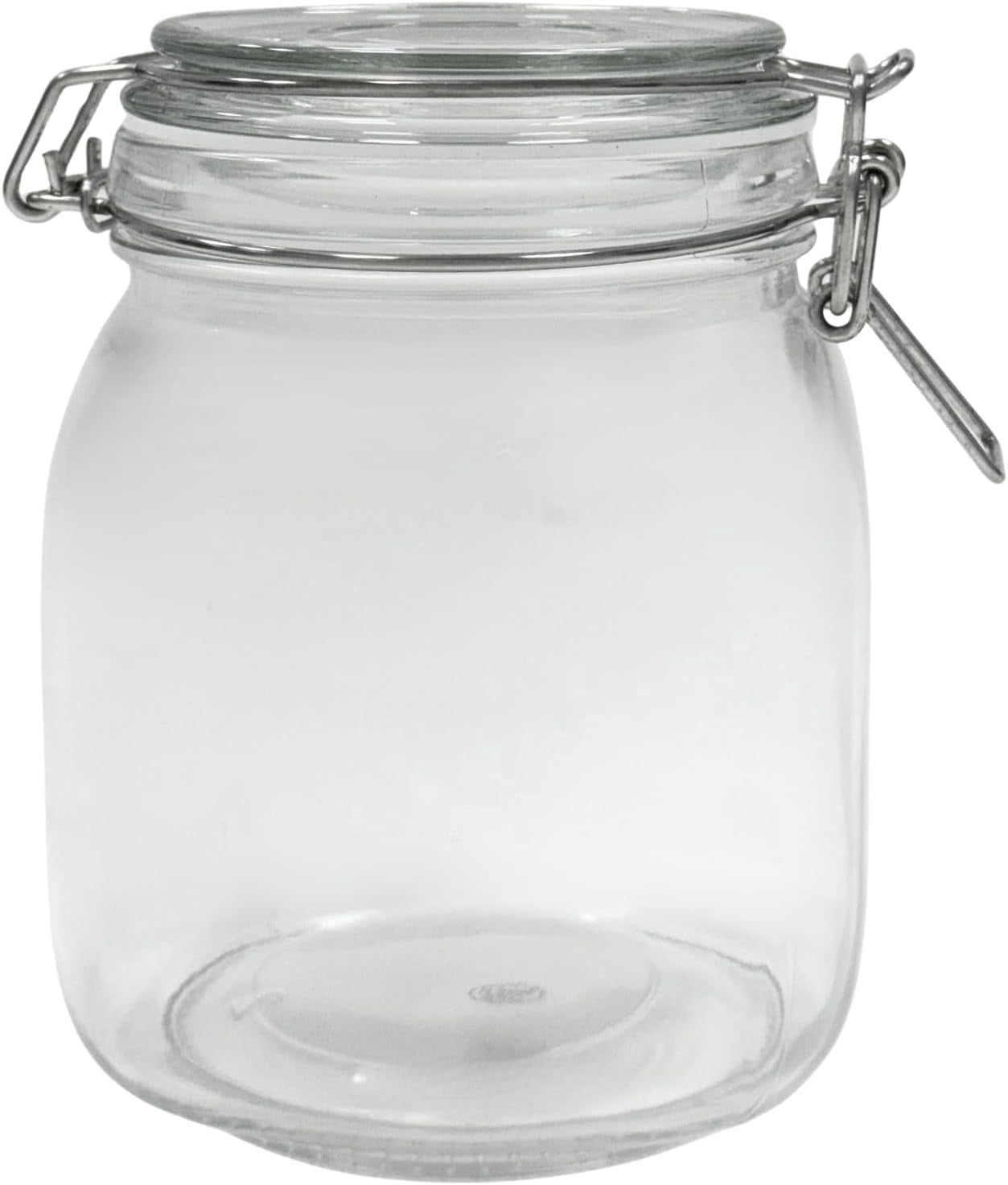 Airtight Glass Storage Jars with Clamp Lid – Food Storage Containers with Rubber Gasket Seal – Pantry & Kitchen Canisters for Dry Goods, Coffee, Sugar, Pasta – 0.4L to 2.2L Sizes (6, 34oz | 1L)