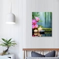thumbnail image 3 of ONETECH  Spa Zen Stone Giclee Canvas Prints Wall Art Paintings Pictures for Living Room Bedroom Home Office Decor Modern Stretched and Framed Green Bamboo Pink Flowers Romance Artwork, 3 of 4