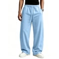thumbnail image 7 of CCRFTGI Sweatpants for Men Baggy Straight Leg Elastic Waist Jogging Pants Lightweight Casual Outdoor Walking Wear Light Blue S, 7 of 7
