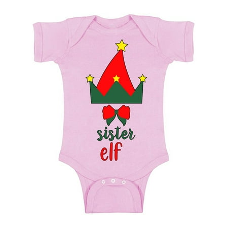 

Awkward Styles Ugly Xmas Baby Outfit Bodysuit Christmas Sister Elf Romper