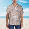 thumbnail image 2 of Honeii Safari Animals Print Men’s Hawaiian Shirt,Classic Button-Down Short Sleeve Shirt, for Beach, Vacation, and Outdoor Activities,Large, 2 of 7