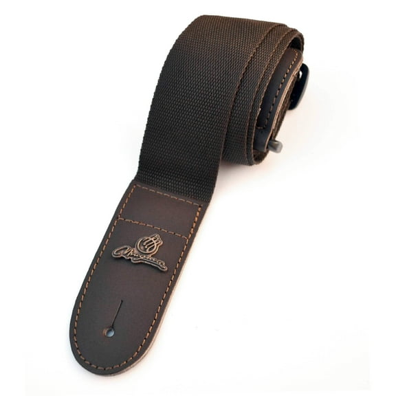 Magma Leathers 2" Soft-hand Polypropylene Guitar Strap with Leather Ends Chocolate (07MP08.)