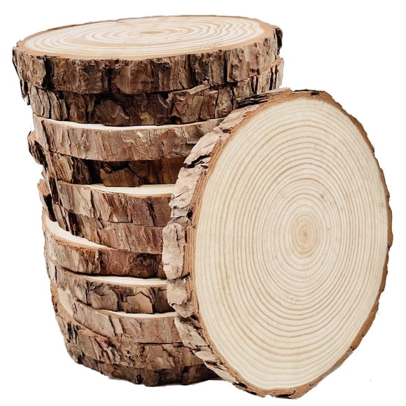Discos redondos Wood Slices William Craft, 18 unidades, 13-14 cm