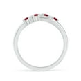 thumbnail image 2 of ANGARA Natural Round Ruby and Diamond Crossover Ring in 14K White Gold for Women (Size-2mm) | July Birthstone, Birthday, Anniversary, Jewelry Gift for Women | Natural Ruby Ring, 2 of 9