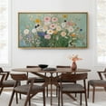 thumbnail image 4 of Large Framed Canvas Print Dreamy Pastel Meadow WildflowersWall Art Decorative Ready to Hang Painting for Living room Bedroom 60x30 inches Natural Frame, 4 of 7