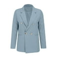 thumbnail image 4 of IMENGL Pocket long sleeve casual work coat lapel, Blue M, Size M-3XL, 4 of 9
