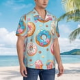 thumbnail image 5 of Daiia Colorful Donut Hawaiian Shirt for Men Gentle Cotton Regular Short Sleeve Casual-Small, 5 of 9