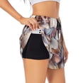 thumbnail image 3 of Lsque Sea Shells Printed Women's Running Shorts with Liner Pockets,Elastic Quick Dry Workout Athletic Gym Yoga Shorts,Womens High Waist Shorts-X-Large, 3 of 9