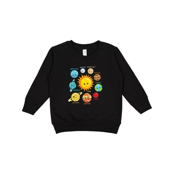 Inktastic Cute Planets, Solar System, Space, Cosmos, Galaxy Toddler Sweatshirt