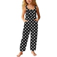 thumbnail image 2 of Jumpsuit for Girls Size 5-6Y Kids Sleeveless Square Neck Polka Dot Print Wide Leg Jumpsuit with Pockets Loose Fit Rompers for Girls, 2 of 5