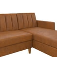DHP Celine Sectional Futon and Couch with Storage, Camel Faux Leather
