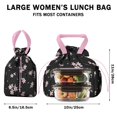 thumbnail image 5 of Pioneer Flower Floral Print Pattern Drawstring Lunch Bag Women - Drawstring Lunch Bag Insulated for Work Office - Stain-Resistant Large Lunchbags for Women with Multi-Pockets, 5 of 6