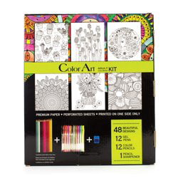 Leisure Arts Multicolor Adult Coloring Art Set Kit, 26 Piece - Arts and