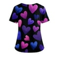 thumbnail image 3 of Iaqnaocc Valentines Scrubs for Women Plus Size Love Heart Print Nursing Uniform Trendy V Neck Scrub Tops Holiday Short Sleeve Tees Blouse with Pockets Blue XL, 3 of 4