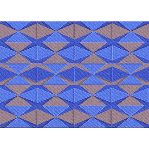 Ahgly Company Indoor Rectangle Patterned Light Purple Blue Area Rugs, 5' x 8'
