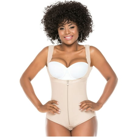 Salome 0419 Fajas Colombianas Reductoras Butt Lift Panty Girdle Bodysuit for Women Beige 3XL