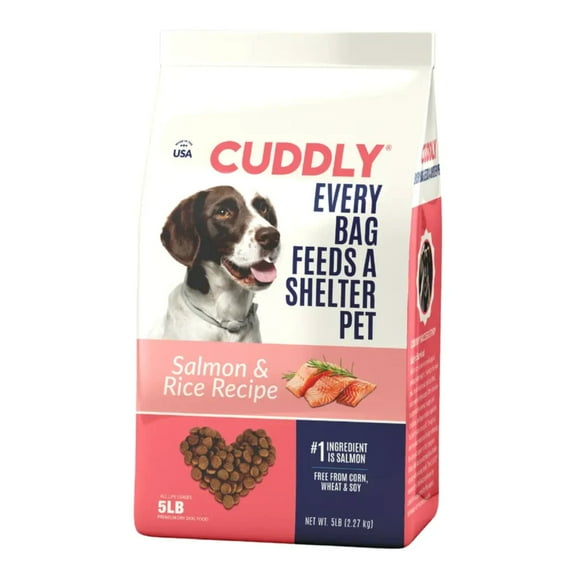 CUDDLY Dry Dog Food, Salmon and Rice, 5 lb Bag