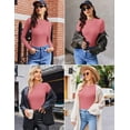 thumbnail image 5 of Ekouaer Womens Long Sleeve Shirts Crew Neck Stretchy Fitted Ribbed Tops Basic Base Layer Soft Thermal Undershirts Tee, 5 of 6