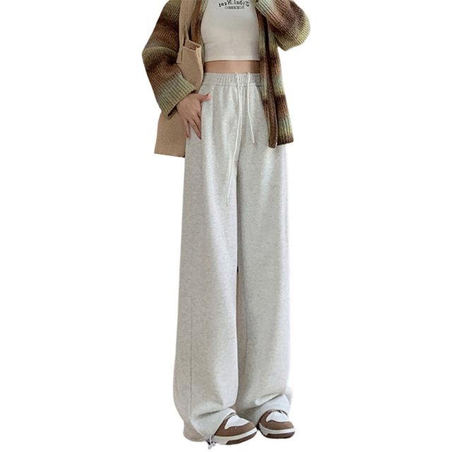 Pantalones con forro polar Gibobby de pierna recta de terciopelo de cintura alta color blanco S