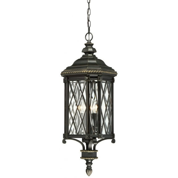 9324-585-Minka Lavery-Bexley Manor - 4 Light Outdoor Chain Hung Lantern in Traditional Style - 31.75 inches tall by 11 inches wide
