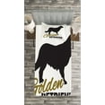 thumbnail image 3 of Ambesonne Golden Retriever Quilted Bedspread Set 2 Pcs, Dog Silhouette, Twin Size, Sepia Black White, 3 of 3