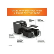 Restored Ninja Foodi 8 qt 2-Basket Air Fryer, 6-in-1 with DualZone Technology