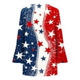 thumbnail image 4 of Kvture 4th of July Tops for Women Henley V Neck Button 3/4 Sleeve Blouse Independence Day Patriotic T Shirts Summer C Red Tees L, 4 of 5