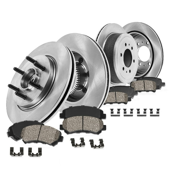 Callahan Brake Parts Brake Kit for Ford F-150 2004-2008, Lincoln Mark LT 2006-2008 Front and Rear Replacement Brake Rotors with Ceramic Brake Pads EBYK036637