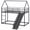 Black, variant on Furnibear House-shaped Twin Over Twin Metal Low Bunk Bed with Slide Ladder and Full-length Guardrails for Kids Rooms, Black
