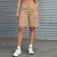 thumbnail image 2 of Fsgntruao Womens Casual Cargo Shorts Multi Pockets Button Fly Work Shorts Breathable Summer Outdoor Shorts, 2 of 7