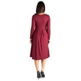 thumbnail image 3 of 24/7 Comfort Apparel Long Sleeve Fit and Flare Maternity Midi Dress, 3 of 3