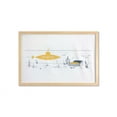 thumbnail image 1 of Yellow Submarine Wall Art with Frame, Submarine Fish and a Treasure Chest on the Sea Bottom Print, Printed Fabric Poster for Bathroom Living Room, 35" x 23", White and Earth Yellow, by Ambesonne, 1 of 2