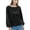 Black, variant on Women Sparkly Shimmer Glitter Pullover Sweatshirt Long Sleeve Sequin Top With Belt, Black, Medium