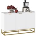 thumbnail image 1 of HOMCOM Buffet de Rangement à 3 Portes pour Salon, Blanc, 1 of 10