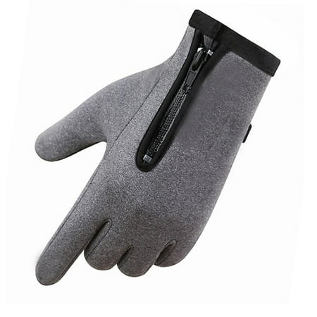 

Yubnlvae Gloves Glove Polyester Coldness Proof Thickened Outdoor Men Woman Gray M