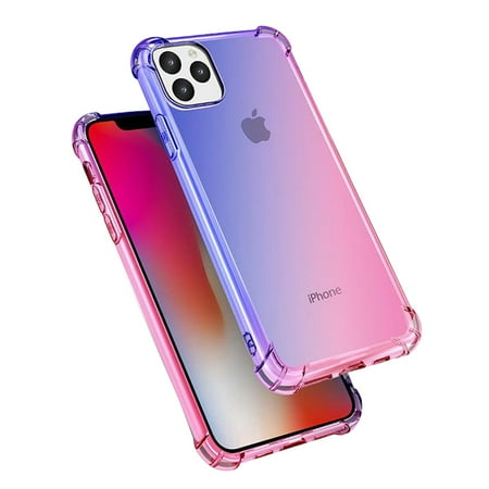 Gradient Colors Transparent Tpu Shockproof Phone Case For Apple Iphone 11 Pro Max 6 5 Blue Pink Walmart Canada