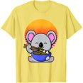 thumbnail image 3 of Cute Koala Mascot Eating Japanese Ramen Noodle Retro Sunset T-Shirt, 3 of 10