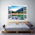 thumbnail image 2 of IDEA4WALL Wall Murals Fake White Window with Limpid Lake Removable Wallpaper Peel and Stick Wall Stickers - 24x32 inches, 2 of 4