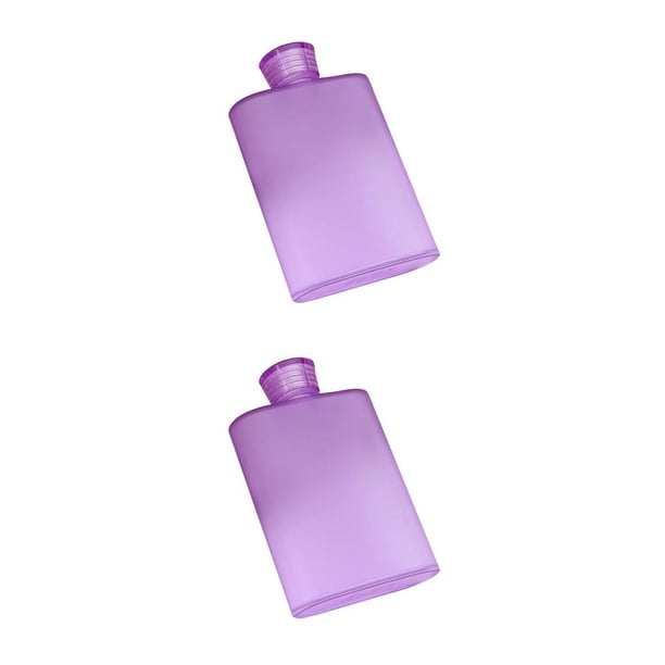 Botella de agua de bolsillo Inteprter con tapa de alcohol de whisky plástico 2piezas Púrpura