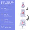 thumbnail image 6 of PAPROOS White Pencil Christmas Tree, 7.5FT Slim Christmas Tree with 1000 Branch Tips, Modern Artificial Christmas Tree with Foldable Metal Stand, Xmas Tree for Outdoor Indoor Holiday Decoration, 6 of 9