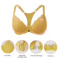 thumbnail image 5 of Gymayou Front Closure Lace Bra For Women Underwire T Back Racerback Bra with Adjustable Strap Yellow 90B, 5 of 7