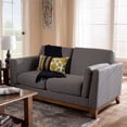 thumbnail image 2 of Allora Causeuse en Tissu Gris et Noyer, 2 of 9
