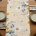 thumbnail image 5 of Table Runners 70 Inches Long Dress Scarves, White Daisy Farmhouse Coffee/Dining/Kitchen Table Decor, Holiday Table Runner, Spring Floral Bees Elegant Pastoral Botanical 13x70 Inch, 5 of 9