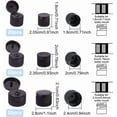 thumbnail image 2 of 60Pcs 3Size Black Flip Top Caps Dispensing Ribbed Snap Closures Replacement Caps for Squeeze Bottles Cosmetic Sample Bottles Neck Diameter 0.7/0.8/1inch) Thread Type 410 diy, 2 of 7