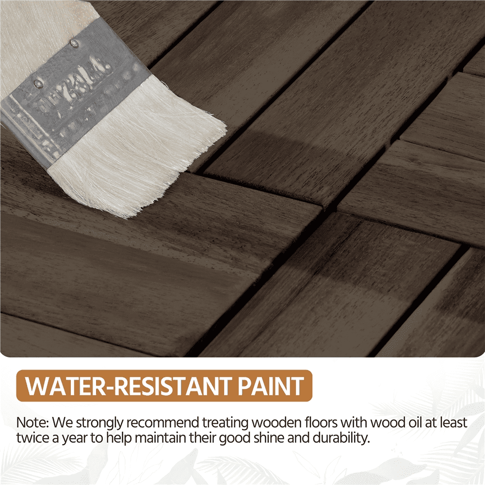 Renwick Pack of 27 Interlocking Deck Tiles, for Indoor Patio Garden, Black