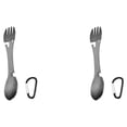 thumbnail image 1 of Wweixi Spork en Acier Inoxydable Repas de Fruits Intégré Camping Noir 2 Ensembles, 1 of 6